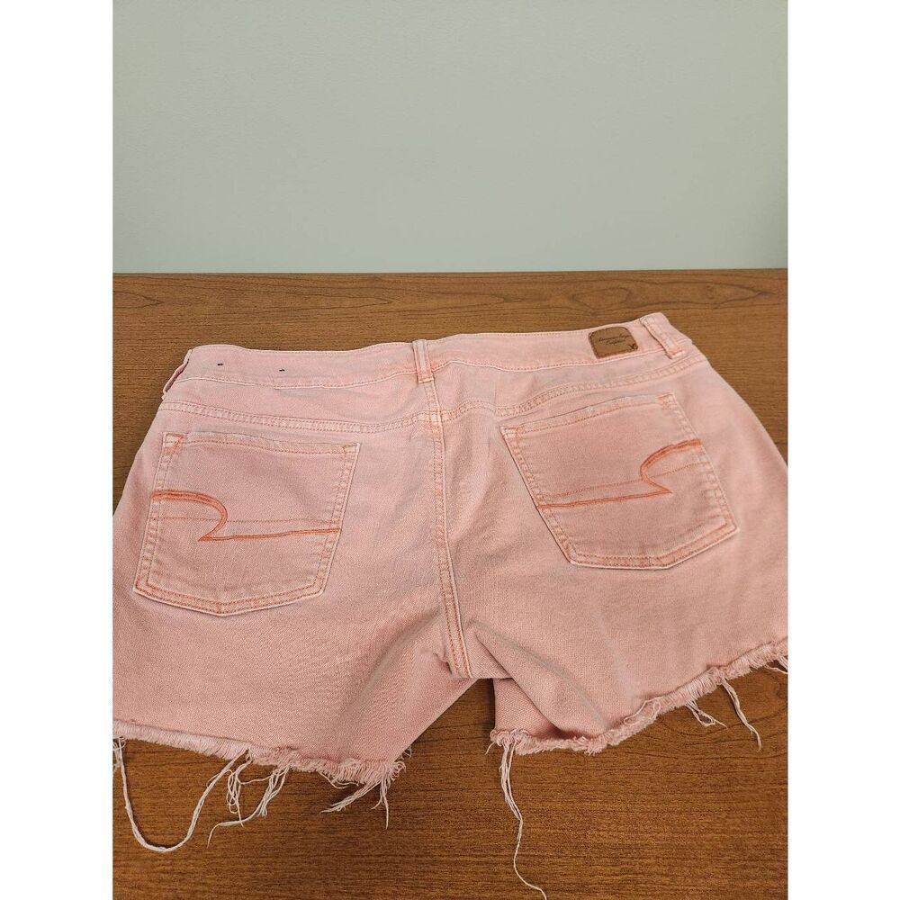 American Eagle Outfitter Shorts Women size 18 Stretch destressed Pink Jean Denim - Picture 4 of 7